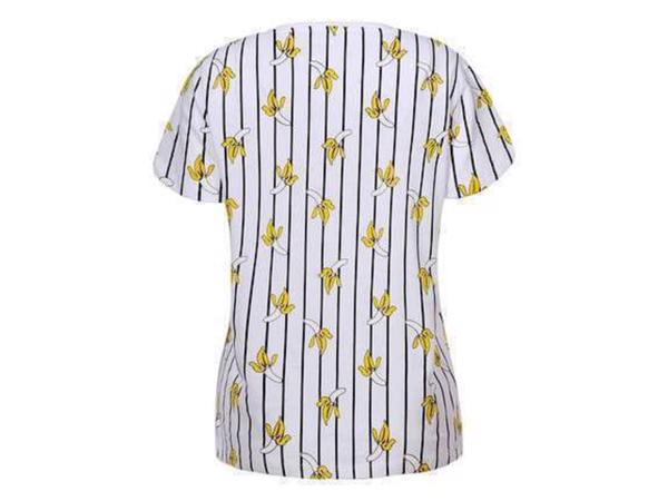 Glo-story strak getailleerd t-shirt wit banana strike S