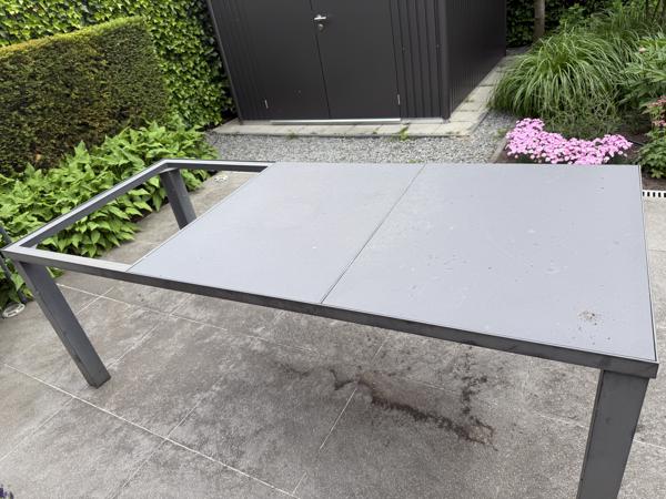 Hartman tuintafel met keramische bladen - antracietgrijs