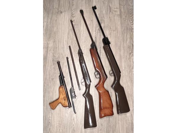 Drie luchtbuksen en onderdelen