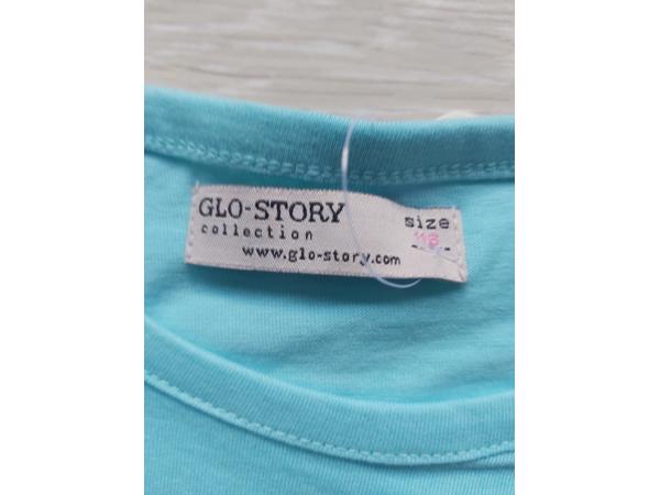 Glo-story t-shirt snoepmachine turquoise 116
