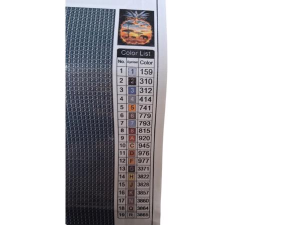 nr 47 Diamond painting Olifanten ananas 50x40cm (vierkant)