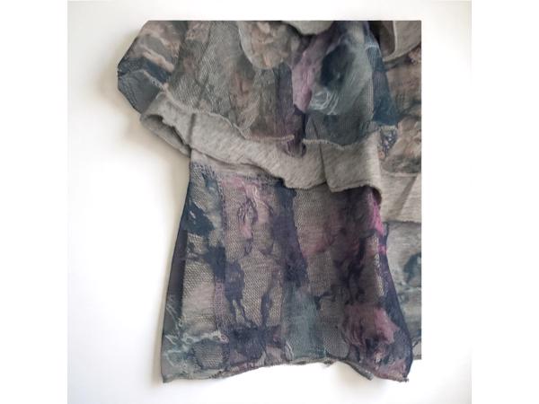 Mini rok met laagjes van kant grijs L/XL