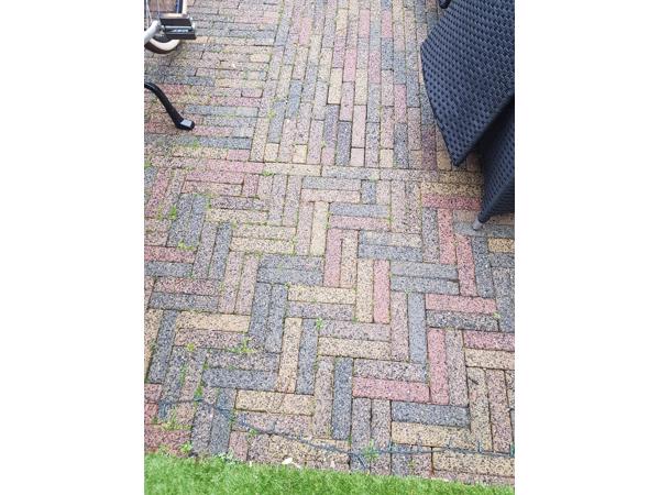 Bont gekleurde waaltjes en betonnen borders