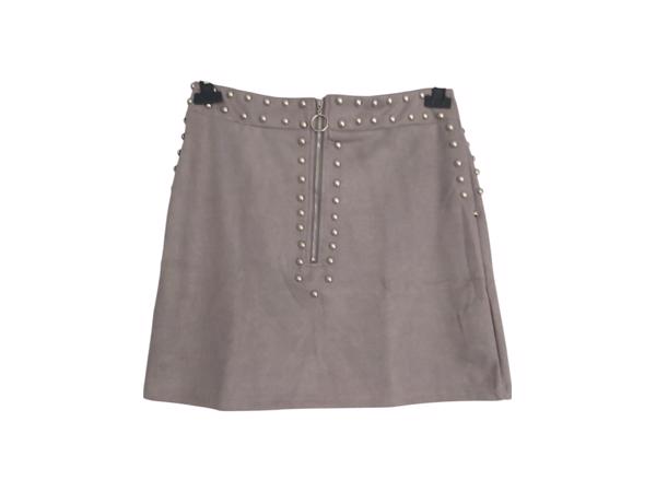 Emmash Paris suede zachte rok grijs met zilveren studs L