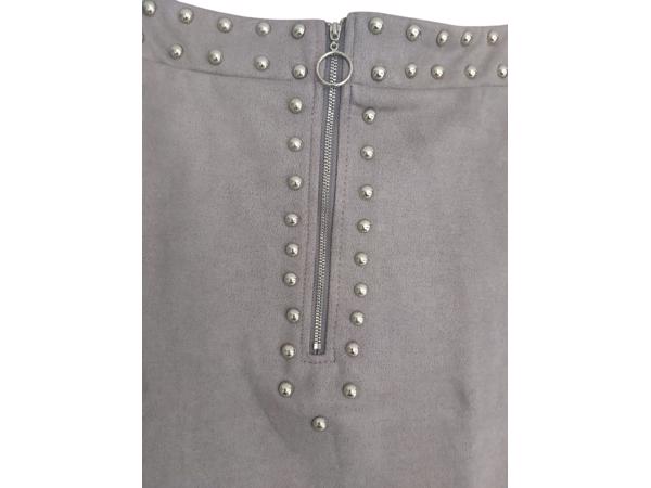 Emmash Paris suede zachte rok grijs met zilveren studs L