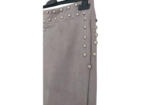 Emmash Paris suede zachte rok grijs met zilveren studs L