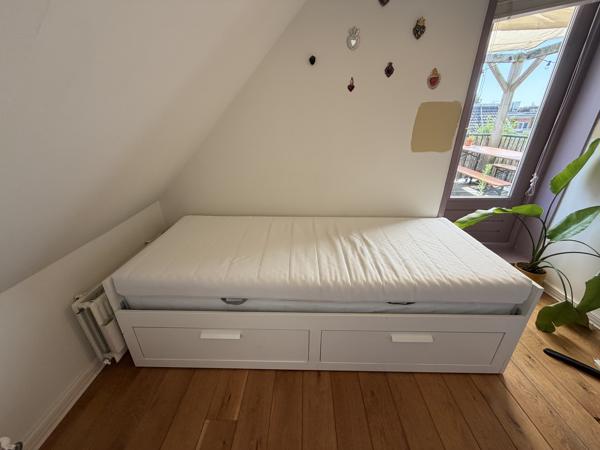 IKEA BRIMNES Bedbank met 2 lades & 2 matrassen (160x200 cm)