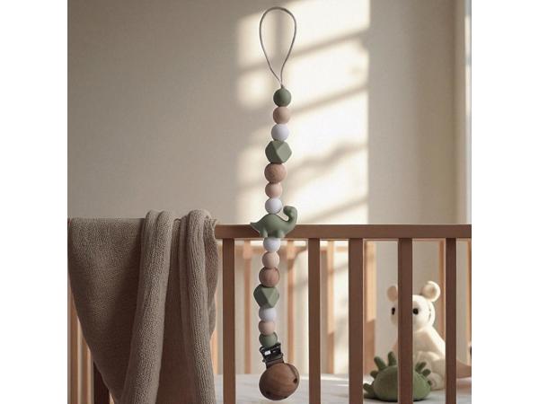 Speenkoord lang nek dino khaki beige