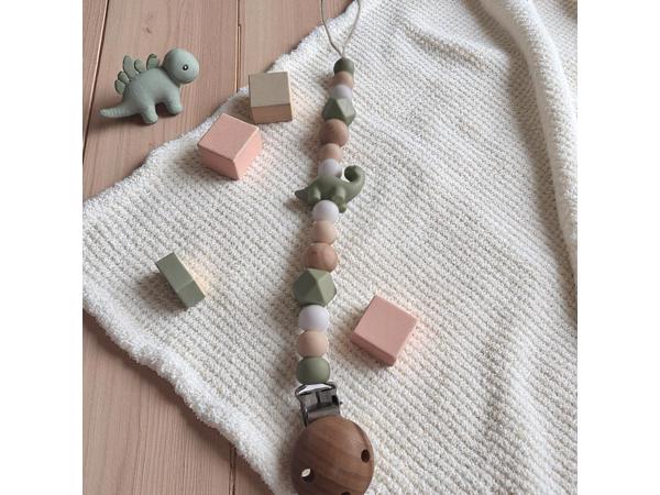 Speenkoord lang nek dino khaki beige