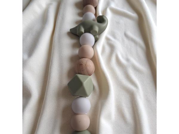 Speenkoord lang nek dino khaki beige