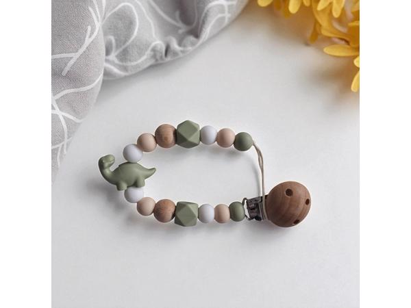 Speenkoord lang nek dino khaki beige