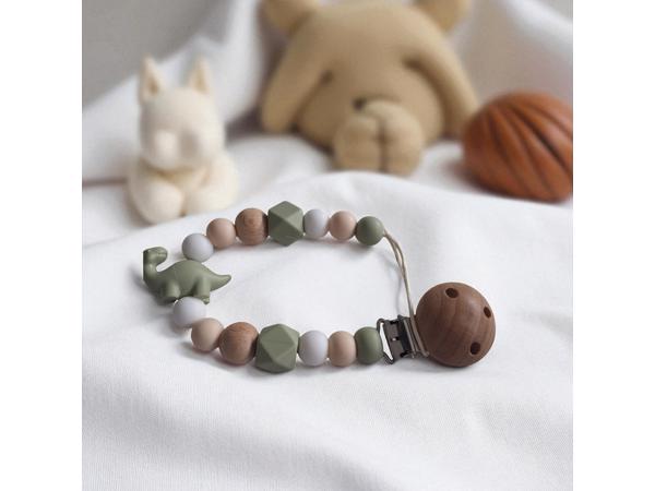 Speenkoord lang nek dino khaki beige