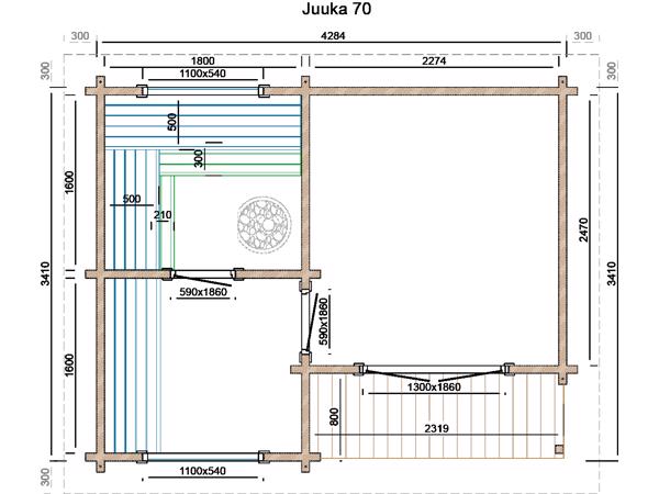Saunahuis Juuka 40 mm