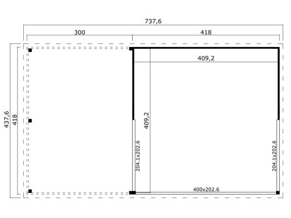 NIEUW Modern tuinhuis Domeo 5 Set