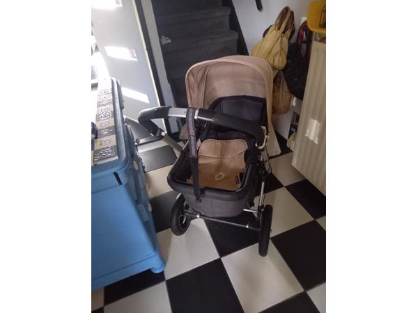 Kinder/wandelwagen beige/zwart