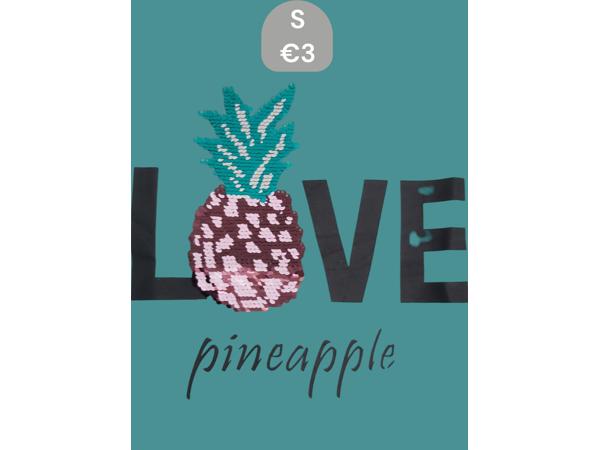 Glo-story t-shirt grijs love pineapple S