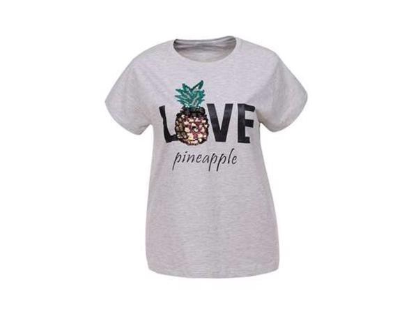 Glo-story t-shirt grijs love pineapple S