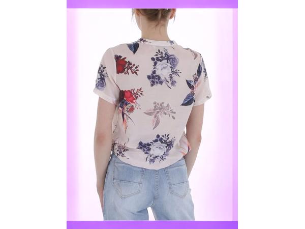 Metrofive bloemen shirt vhals lichtroze XL/42