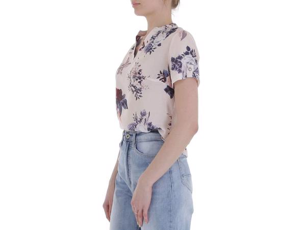 Metrofive bloemen shirt vhals lichtroze XL/42