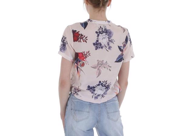 Metrofive bloemen shirt vhals lichtroze XL/42