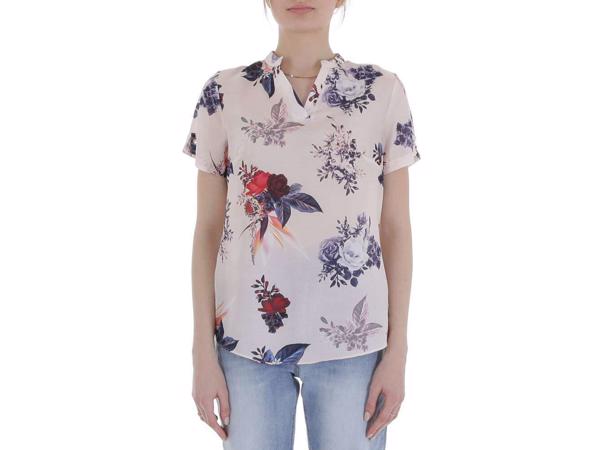 Metrofive bloemen shirt vhals lichtroze XL/42