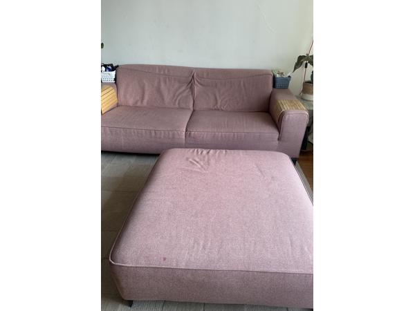 Roze 2,5 zits met hocker