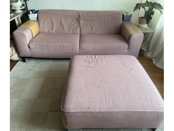 Roze 2,5 zits met hocker