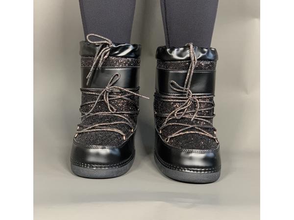 Snowboots glitter zwart dames