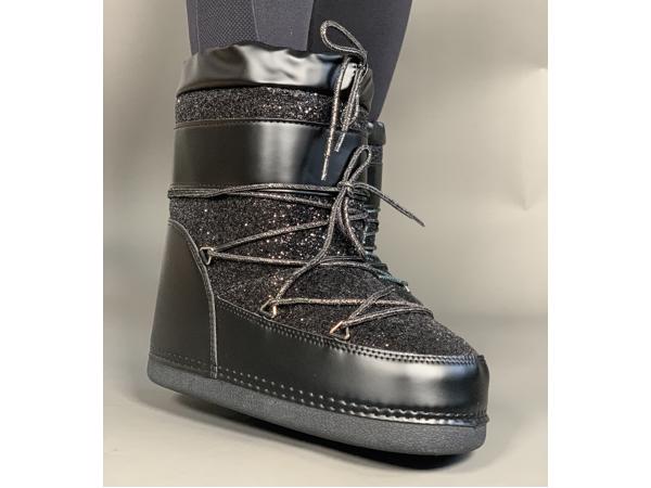 Snowboots glitter zwart dames