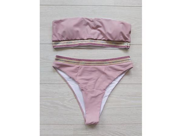 Bandeau bikini roze goud L