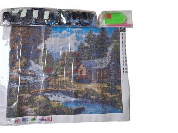 nr 37 Diamond Painting alpen huisje 50x40cm (vierkant)