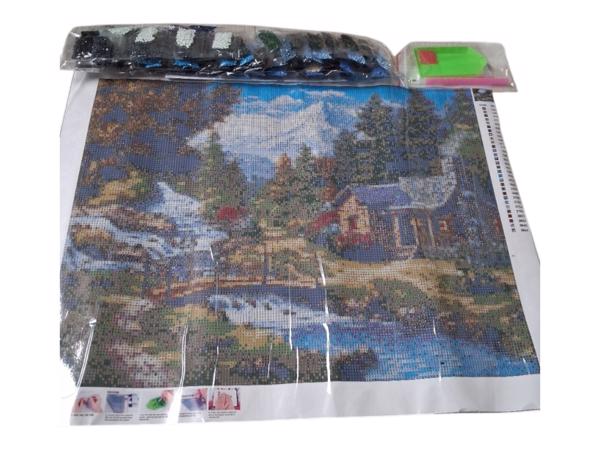 nr 37 Diamond Painting alpen huisje 50x40cm (vierkant)