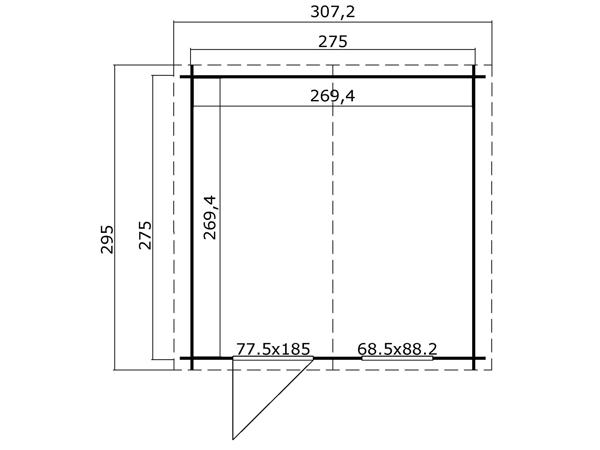 Blokhut Nina 275x230 Geïmpregneerd olijfgroen
