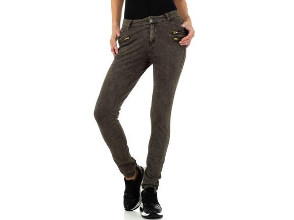 Metrofive zachte skinny broek khaki S/36