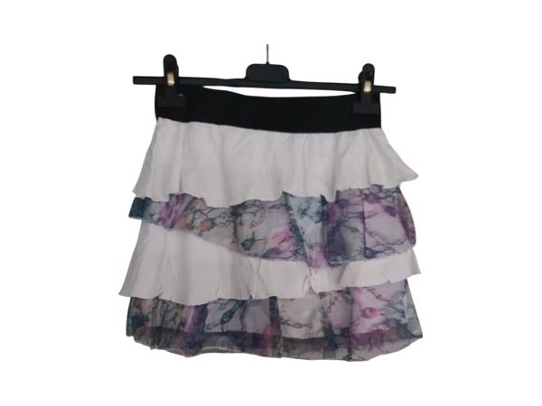 Metrofive mini rok met laagjes van kant wit S/M