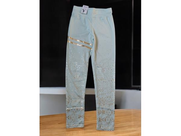 Holala stretchy legging mintgroen goud glitter L/XL