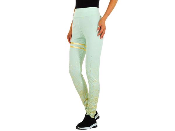 Holala stretchy legging mintgroen goud glitter L/XL