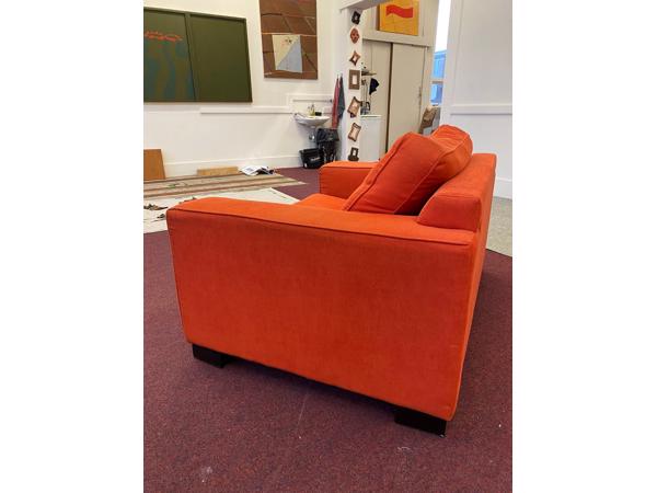 Rood/oranje bankje/loveseat/stoel