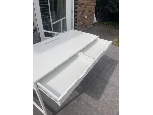 White Ikea Office Desk with Drawers
