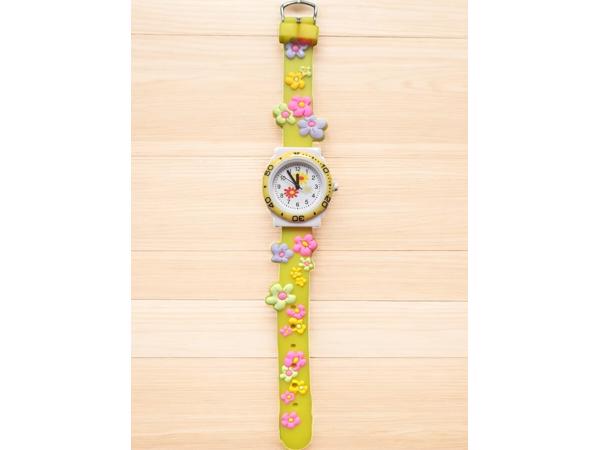 Horloge voor Kinderen - Bloemen - Kast 32 mm - Geel