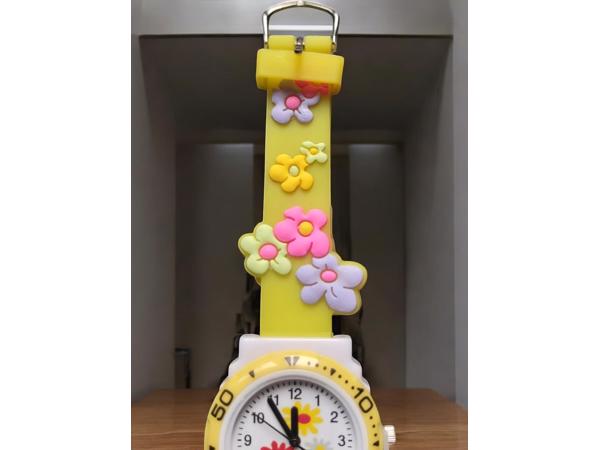 Horloge voor Kinderen - Bloemen - Kast 32 mm - Geel