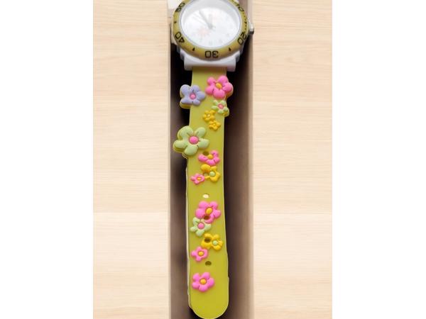 Horloge voor Kinderen - Bloemen - Kast 32 mm - Geel