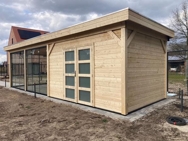 Vuren Topvision Bosuil, 300 x 300 en luifel 400 cm, onbehand