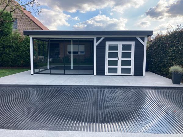 Vuren Topvision Bosuil, 300 x 300 en luifel 400 cm, onbehand