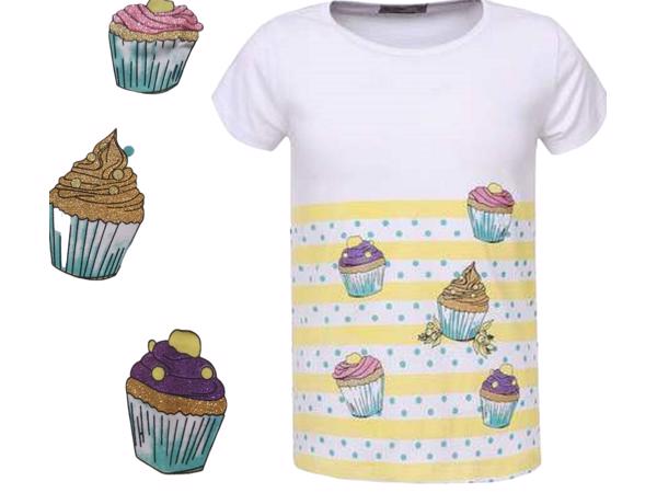 Glo-Story cupcakes t-shirt geel 104