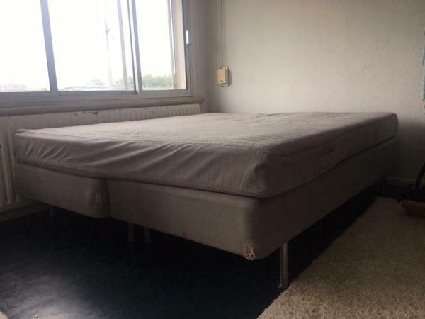 Boxspring grijs, ikea, kingsize 200x180 cm