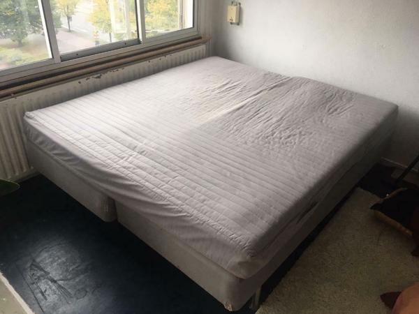 Boxspring grijs, ikea, kingsize 200x180 cm