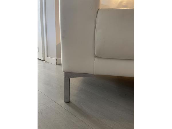 Witte leren stoel fauteuil designer