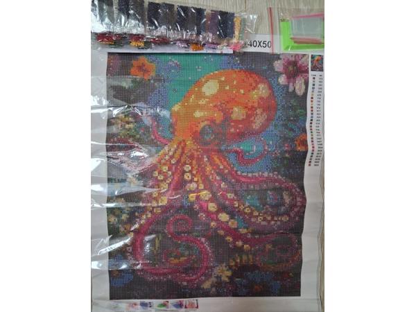 nr 81 Diamond Painting octopus 50x40cm (rond)