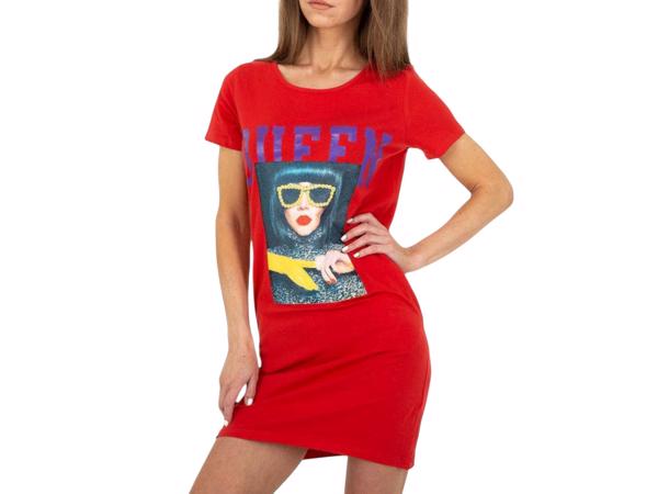 Shirt jurk Queen rood S